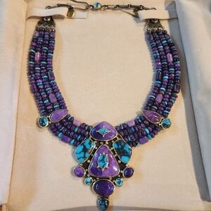 Elegant And Rare Native American Beaded Necklace from Packards Santa Fe.